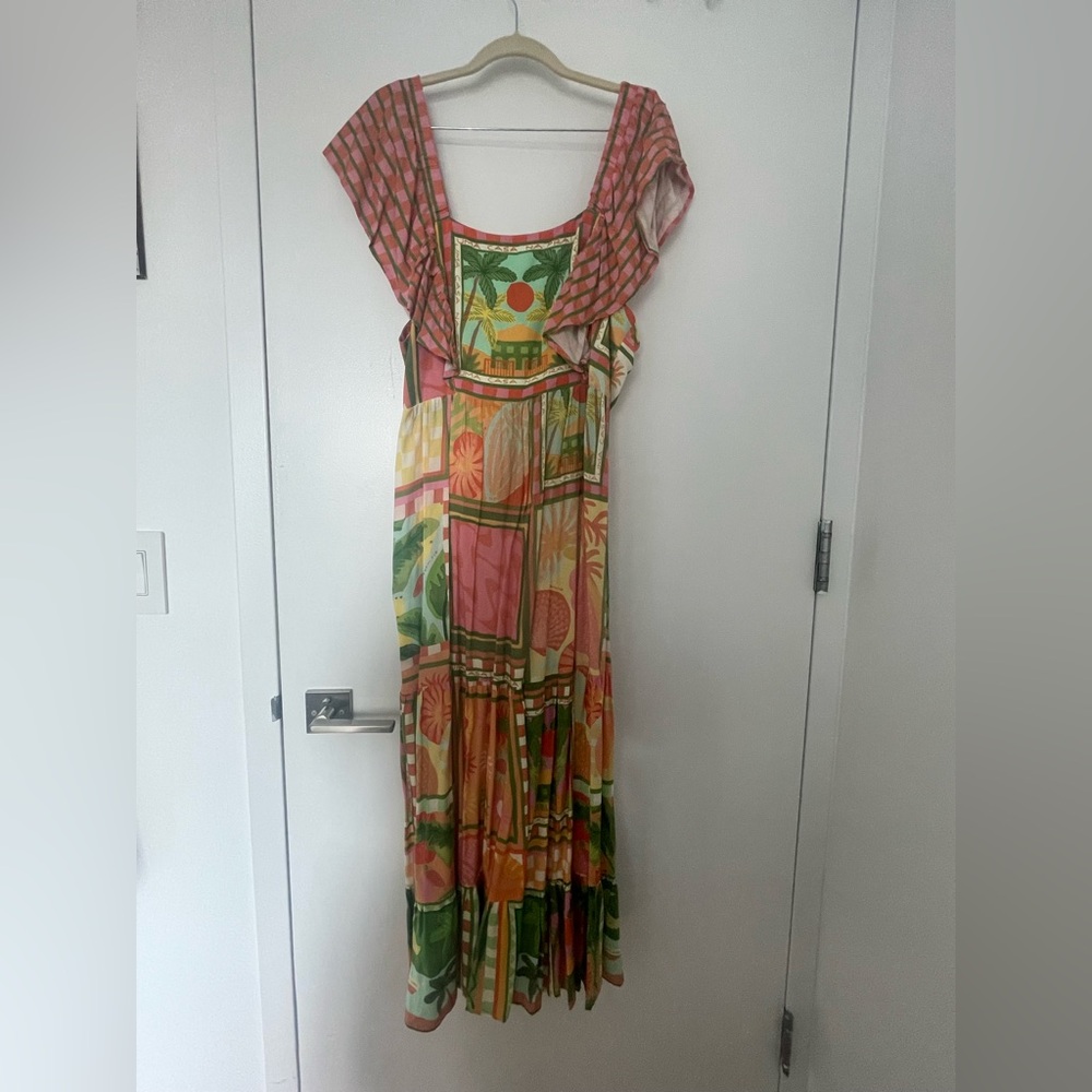 FARM Rio “House on the beach” Maxi Tropical Dress